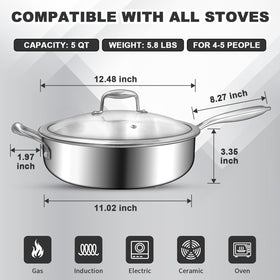 EWFEN 12-inch pan lid enabling versatile simmer and finish.