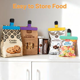 EWOID clip in use sealing chip bags to keep snacks fresh.