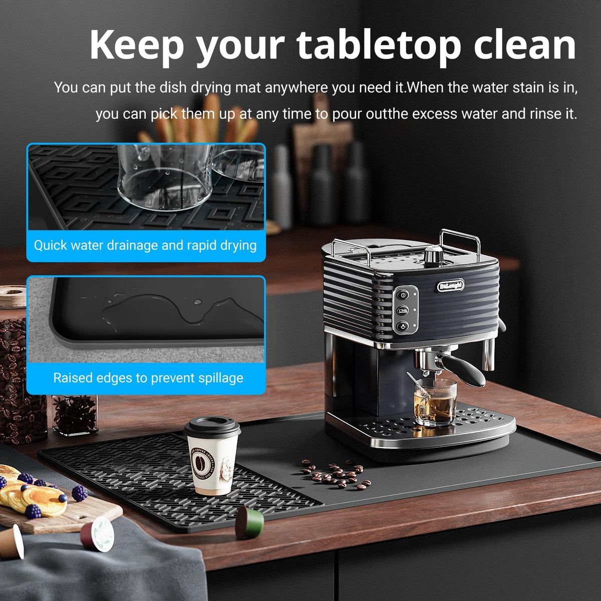 EWX raised 0.4-inch edge containing spills during brewing
