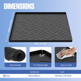EWX Water Cooler Mat raised-edge close-up highlighting contained drips with a 0.4 inch edge.