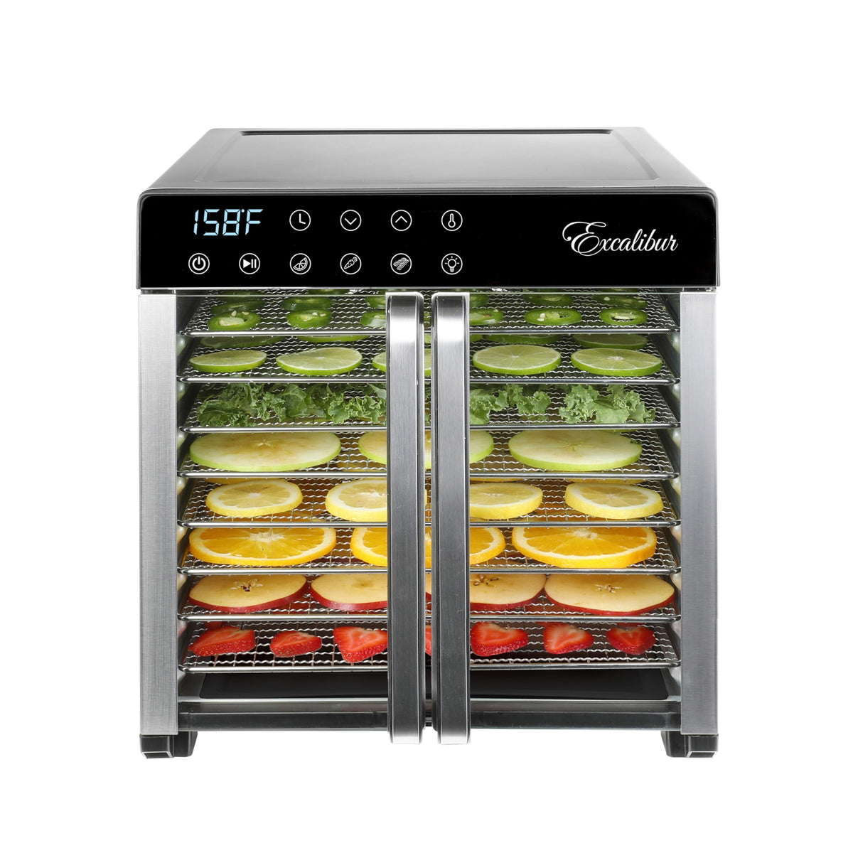 Excalibur compact design showing efficient footprint and drying space