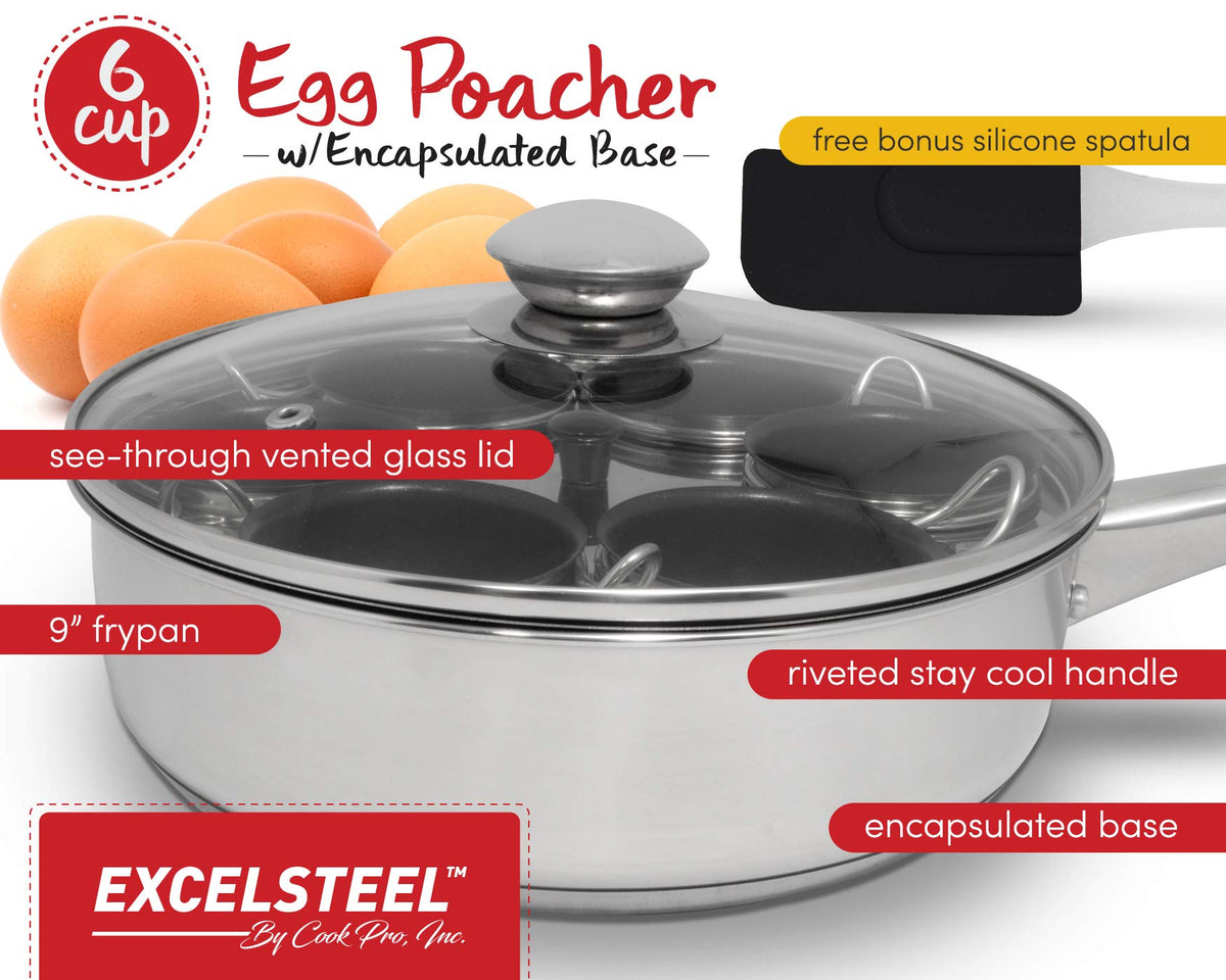EXCELSTEEL egg cups nonstick for effortless egg release and cleanup