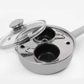 EXCELSTEEL stainless steel poacher body highlights durable construction.