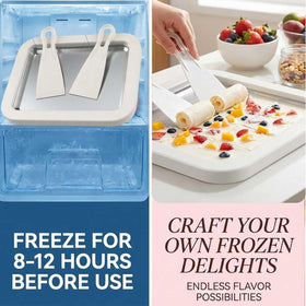 EXFOIL Rolled Ice Cream Maker Kit includes tray and two scrapers.