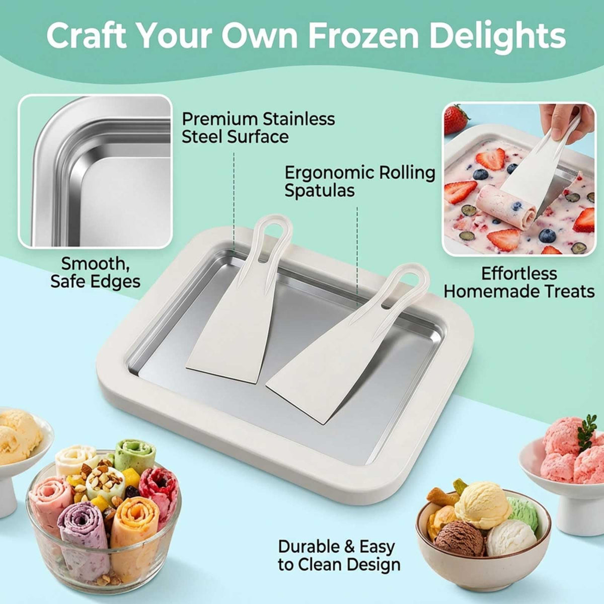 EXFOIL manual operation shows no electricity needed for desserts.