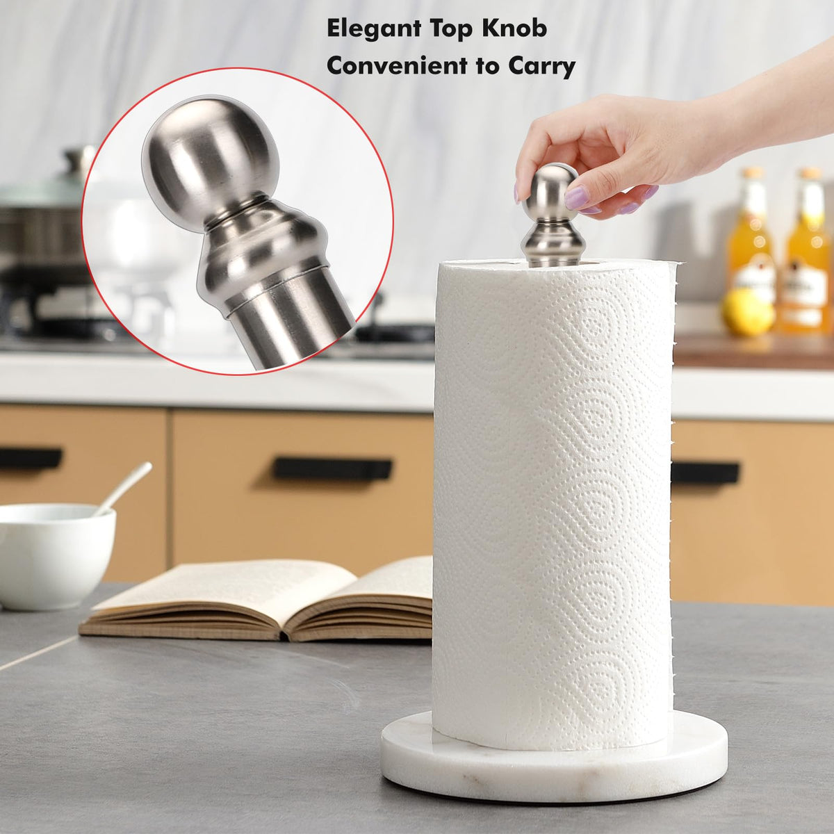 Exilon base with felt pads protects countertops during use.