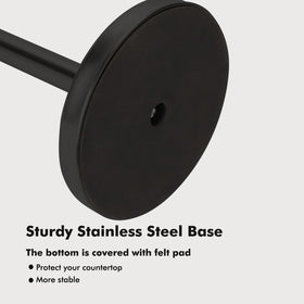 Top carrying knob simplifies moving the holder between rooms