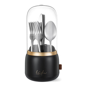 EXIN DECHEN 360° rotation silverware organizer on a counter for easy access.