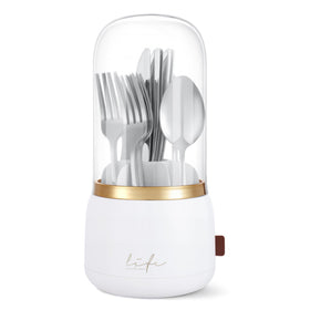 EXIN DECHEN 360 degree rotation silverware organizer viewed from above for easy access