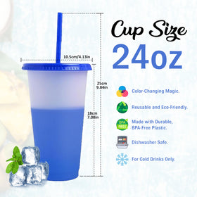 EXITOGLOBAL 24oz color-changing tumbler designed for easy grip by kids.