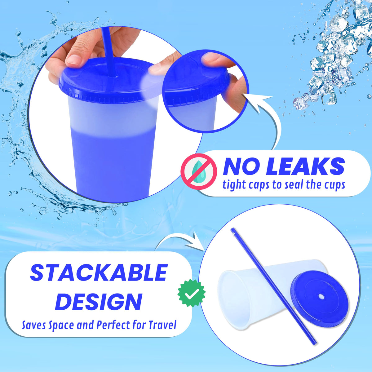 EXITOGLOBAL BPA-free durable plastic tumbler with spill-proof lid.
