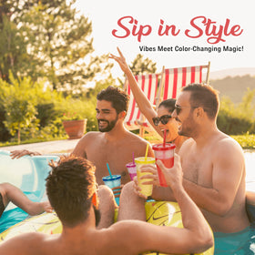 EXITOGLOBAL multicolor color-changing tumblers ideal for iced drinks and smoothies.