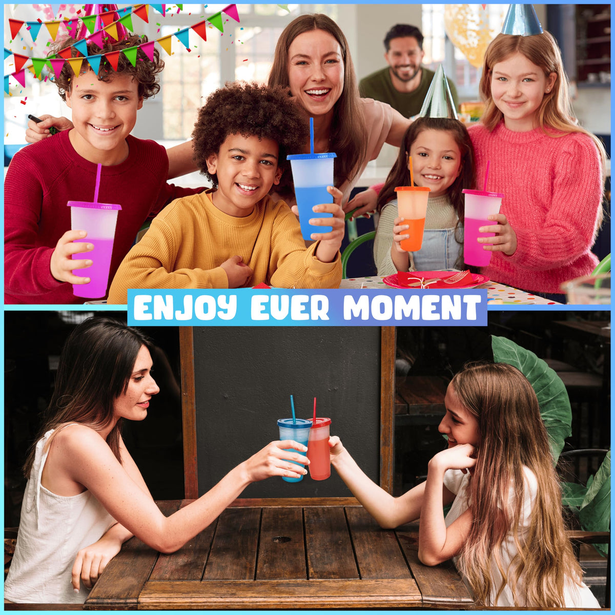 EXITOGLOBAL multicolor set brightens classrooms and gatherings with color-changing tumblers.