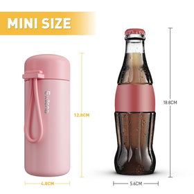 Exllena compact insulated bottle with carry handle, ready for travel and daily use.