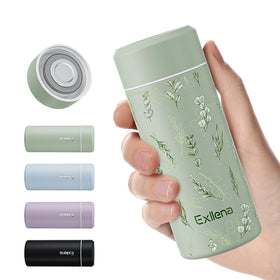 Exllena floral 8oz bottle body showing compact mini design for easy portability