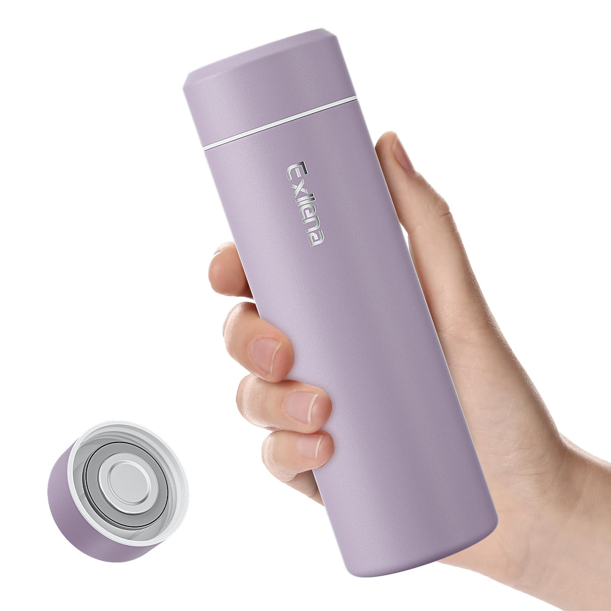 Exllena 12oz mini insulated bottle cap closeup, leak-proof seal for secure transport