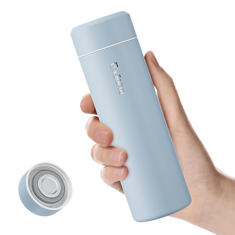 Exllena mini insulated bottle with compact design for easy handbag carry.