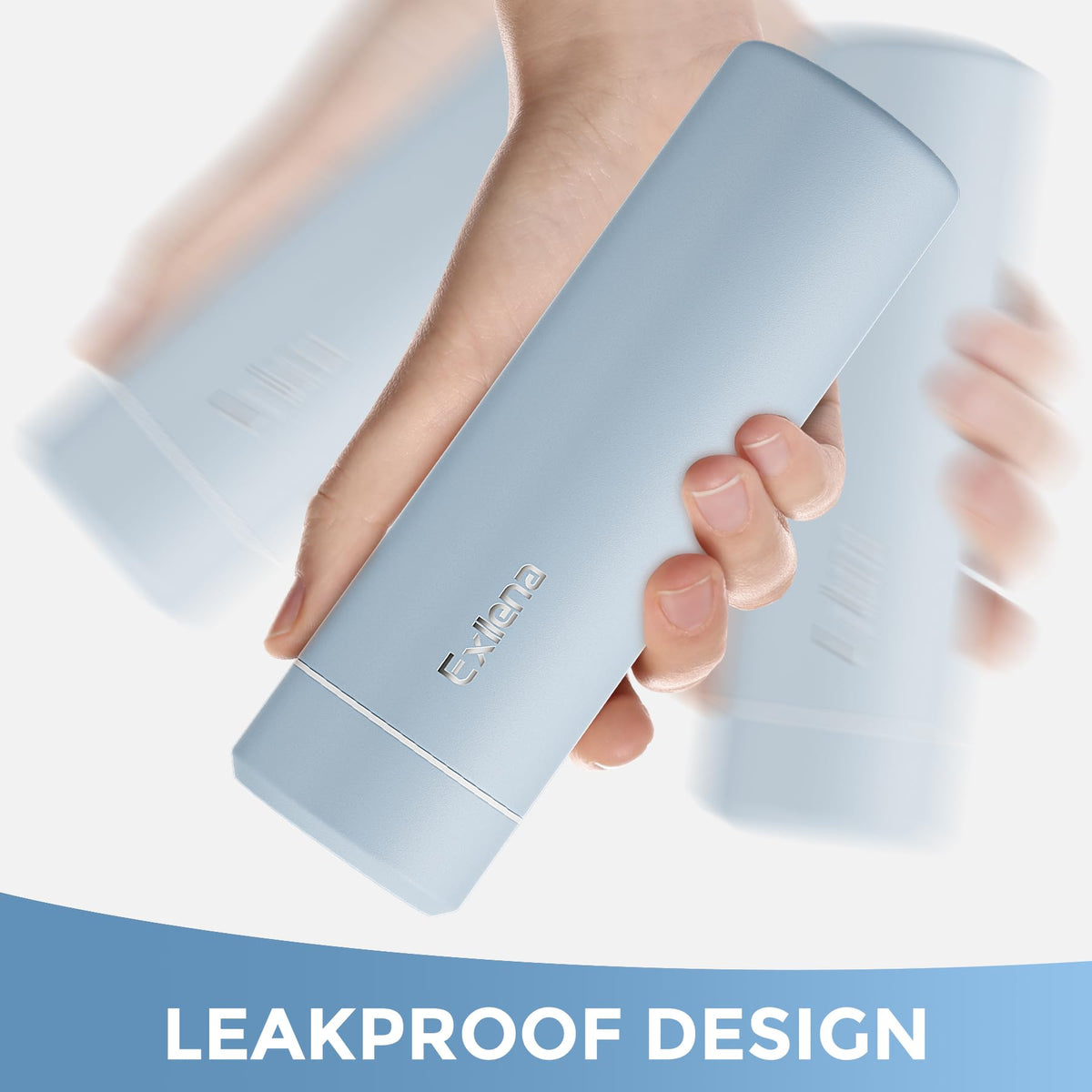 Exllena dual-layer vacuum insulation maintains hot or cold drinks.