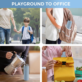Glossy greyish blue Exllena bottle adds a modern touch.