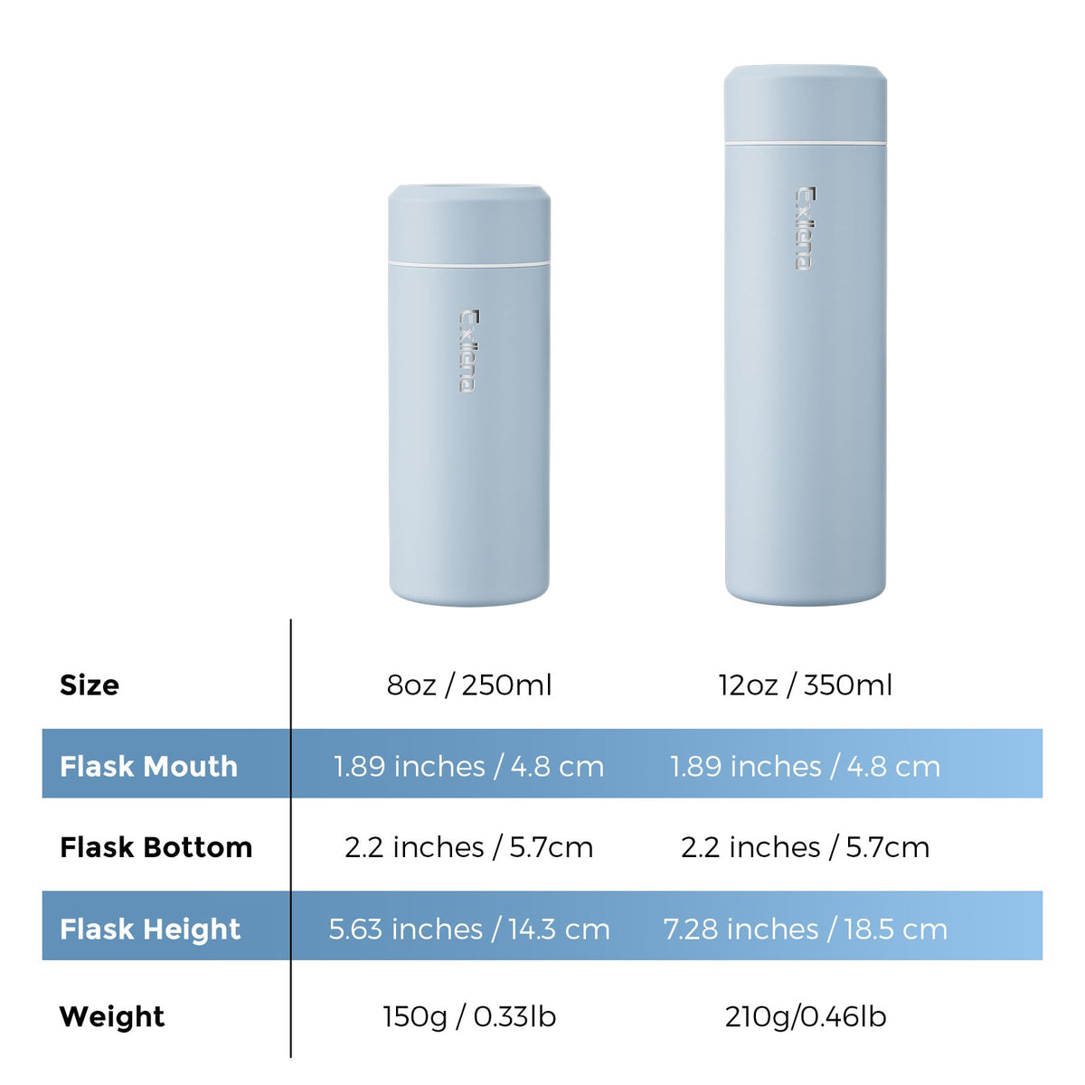 Slim Exllena bottle fits in purses for on-the-go hydration.