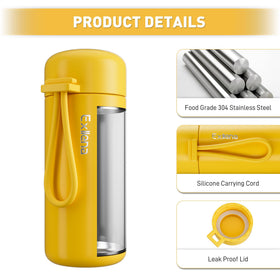 Exllena Mini Water Bottle made of durable 18/10 stainless steel.