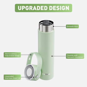 Exllena slim bottle held for portable on-the-go use.