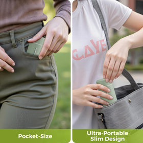 Travel-friendly 12 oz bottle fits purses and day trips.