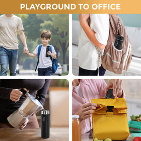 Travel-friendly Exllena bottle fits bags and purses for on-the-go hydration.
