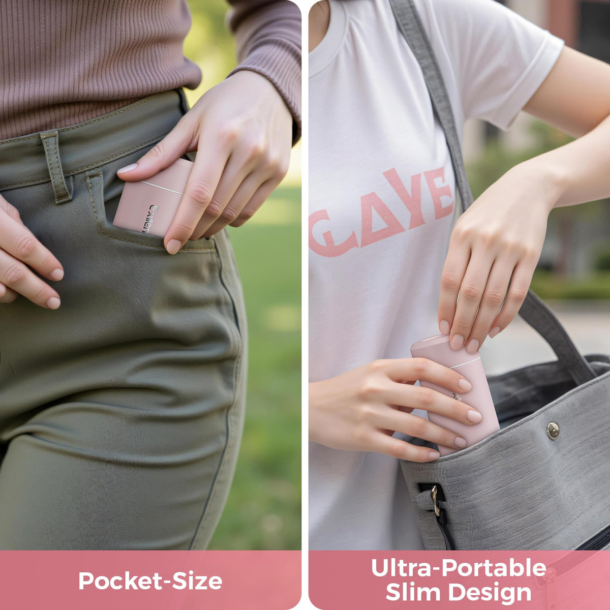 Exllena travel-friendly bottle fits purse and pockets (pink)