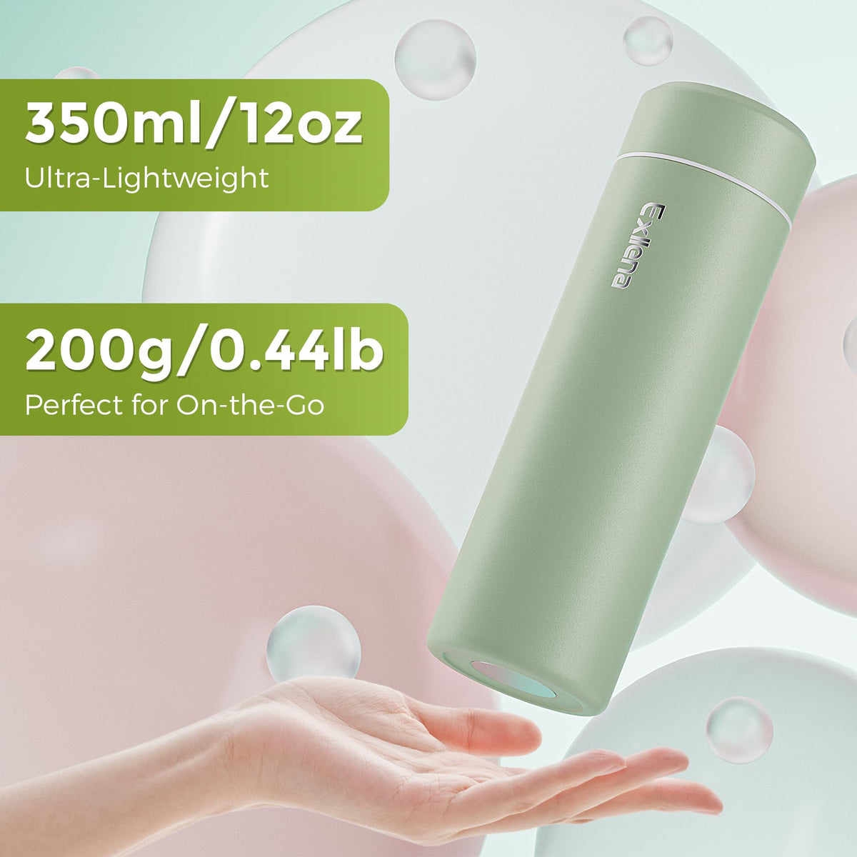 Exllena bottle with upgraded stainless steel cap for durability.