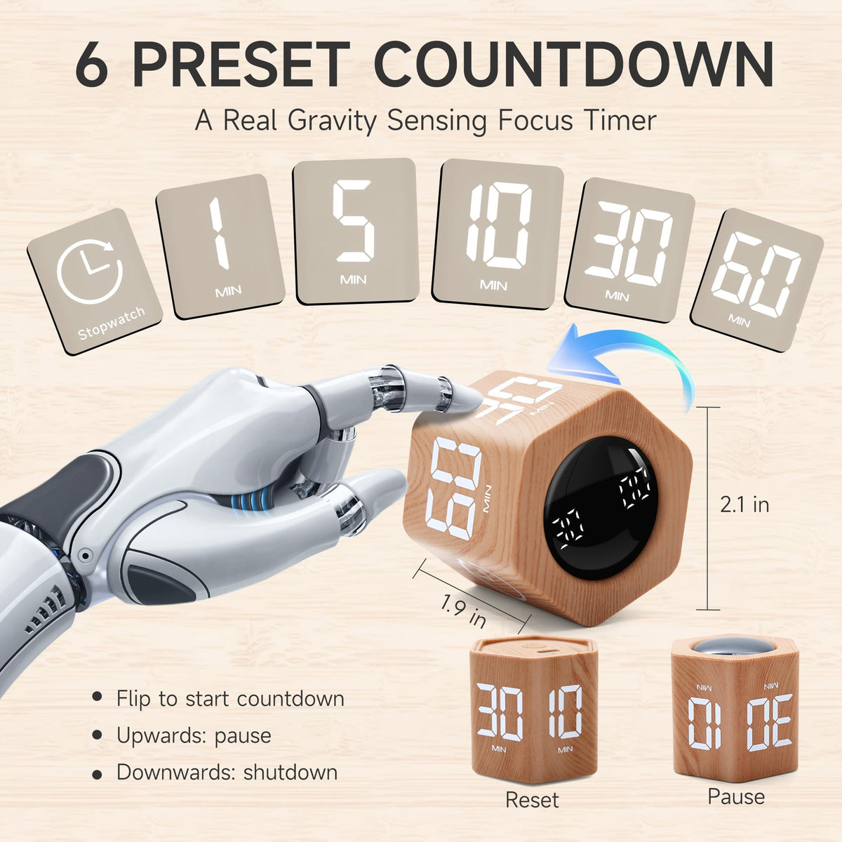Exlliy Productivity Timer volume modes let you mute, vibrate, or alarm for different environments.