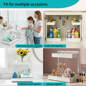 Exovyn multipurpose organizer fits kitchen, bathroom, and vanity setups for tidy surfaces.