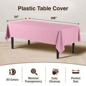 Exquisite 12-pack packaging of pink tablecloths ideal for parties