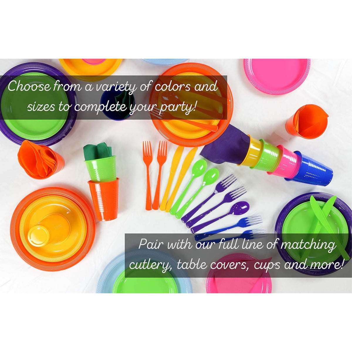 Exquisite premium plastic tablecloths simplify hosting with disposable convenience.