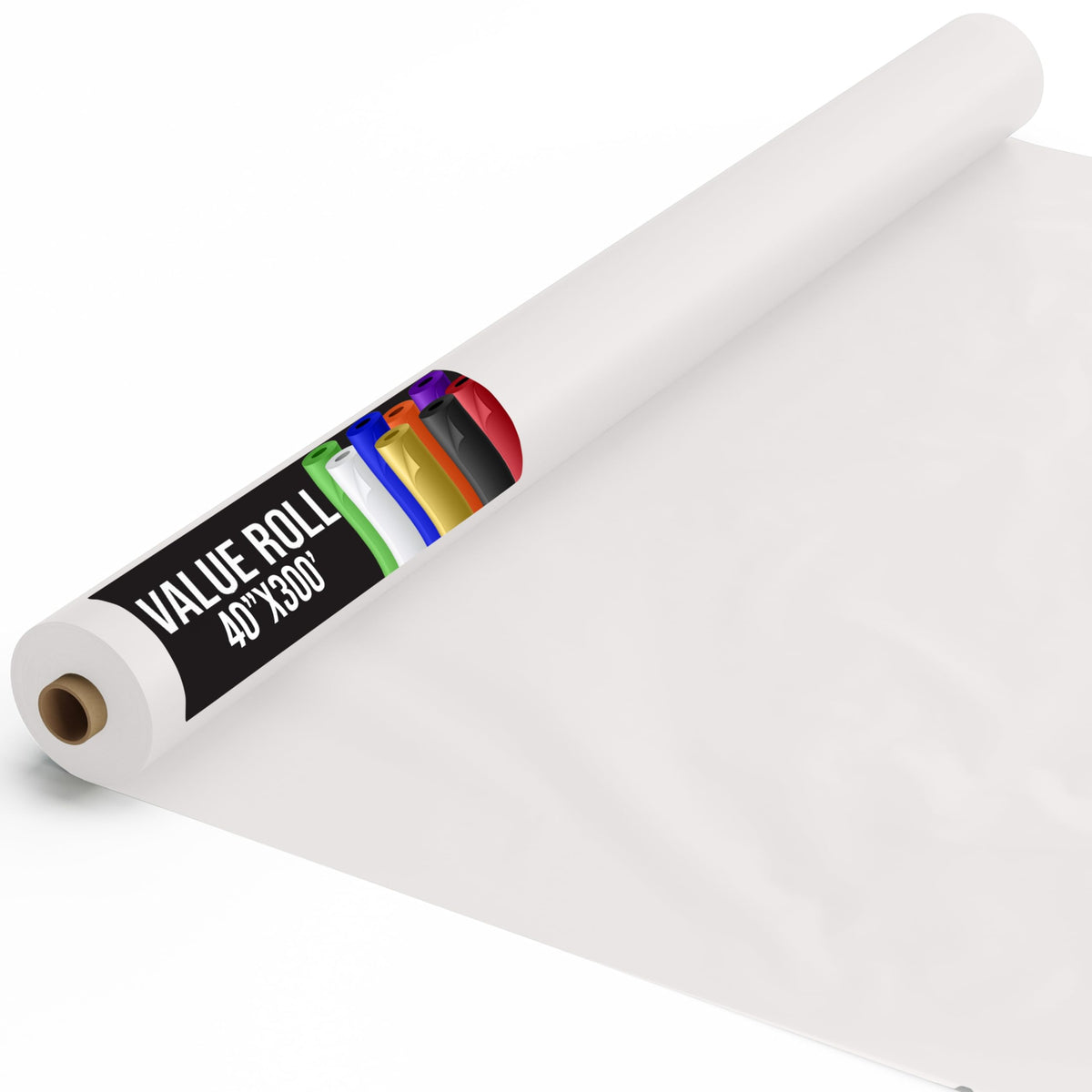 Exquisite Basic White Table Cover Roll unrolled on banquet table to protect from spills