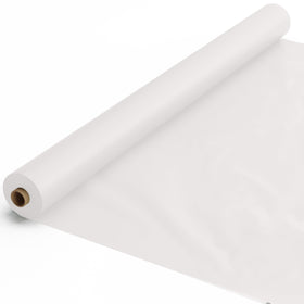 Exquisite Basic White Table Cover Roll used as disposable protection for parties