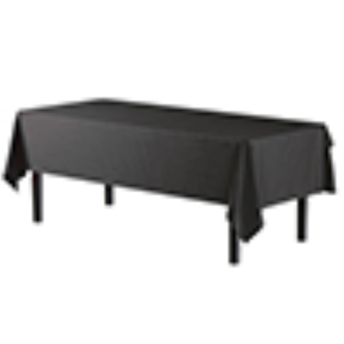 Exquisite black tablecloth 54x108 folded to show compact storage.