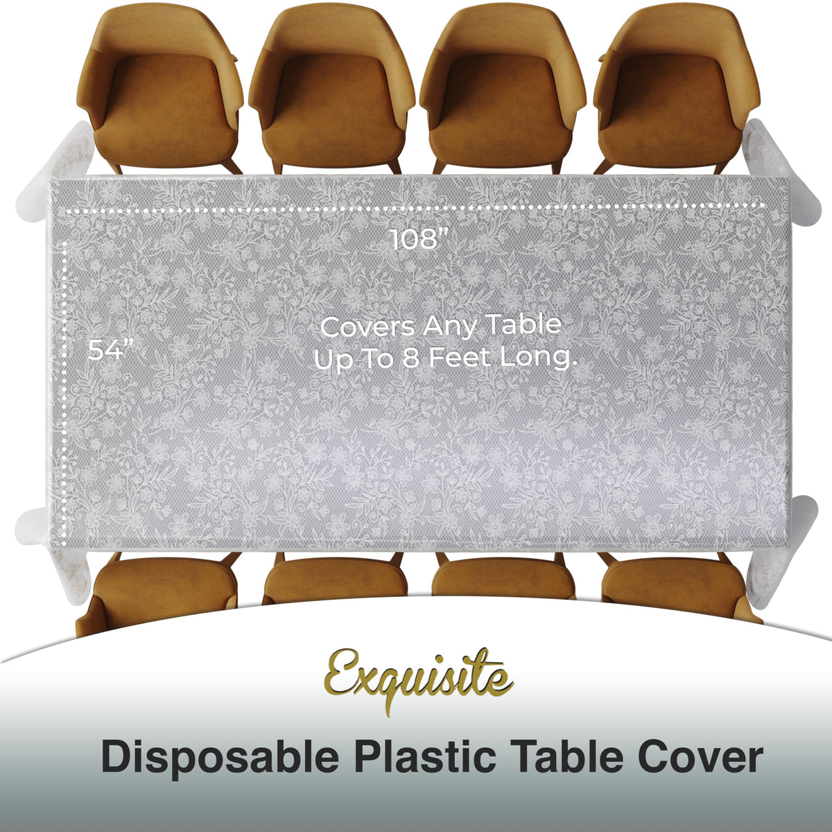Exquisite disposable plastic rectangle tablecloth for quick cleanup after events