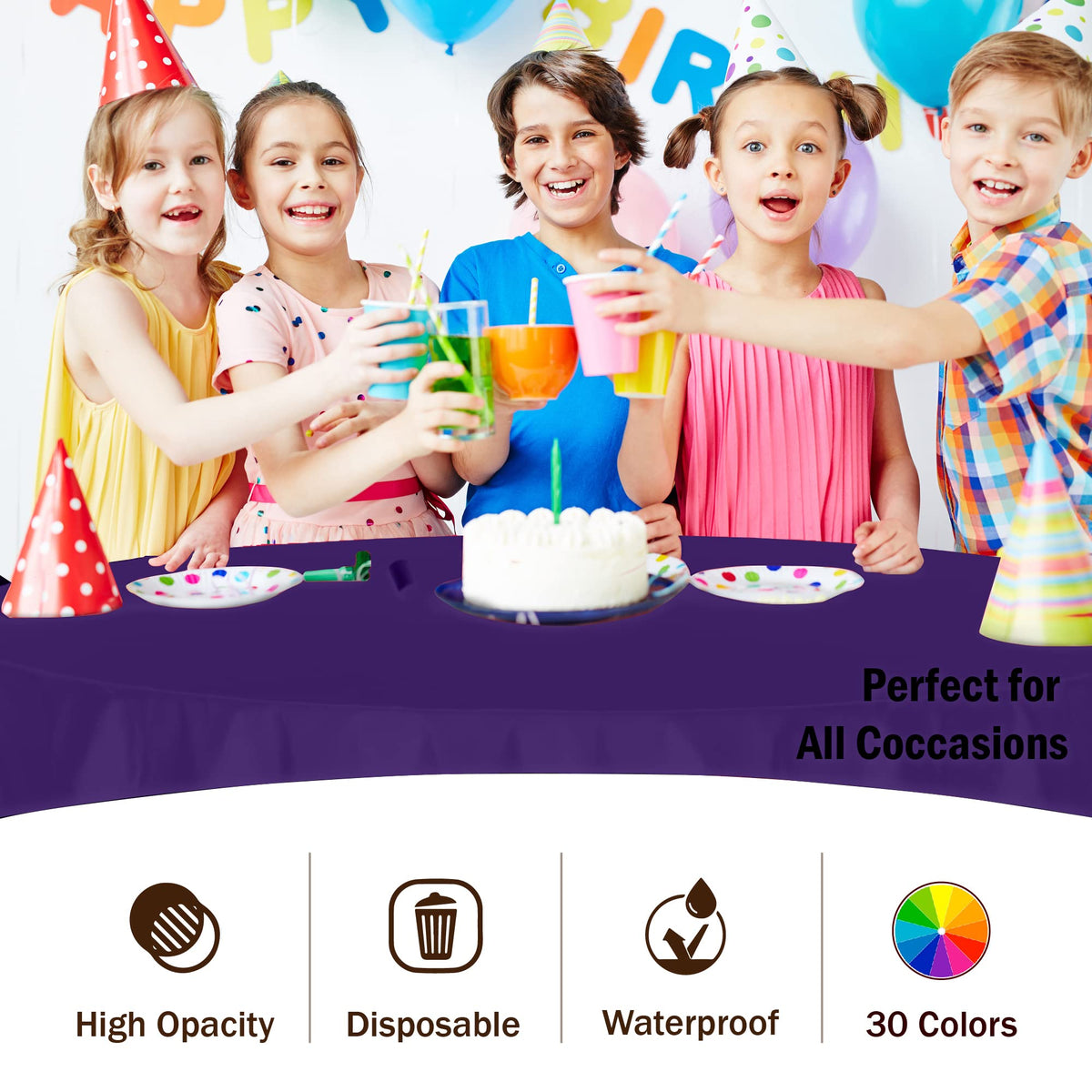 Exquisite disposable tablecloth enables easy cleanup after events.