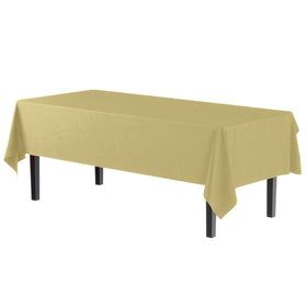 Exquisite 12-pack disposable tablecloths stacked for quick event cleanup.