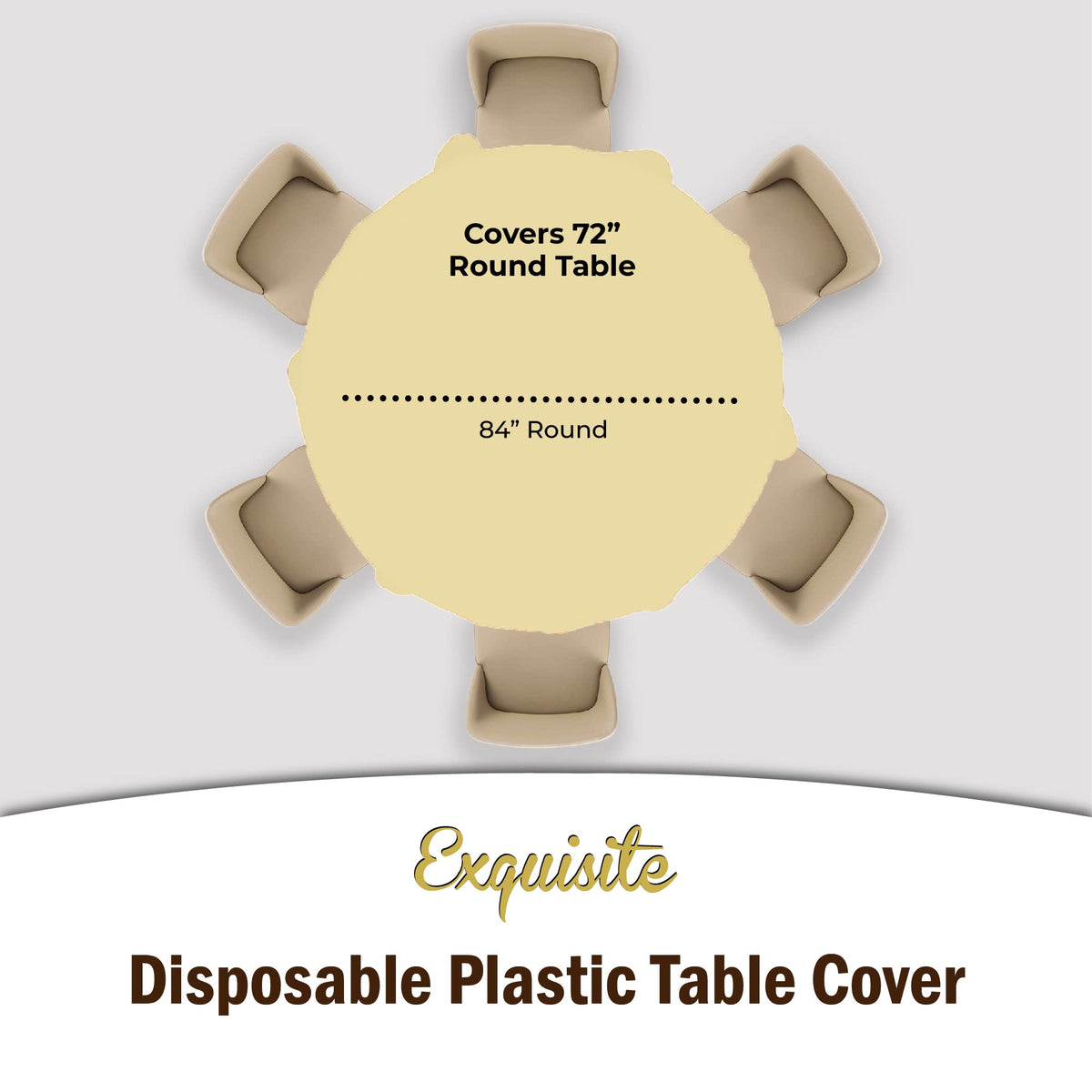 Exquisite disposable tablecloth packaging in a 12-pack.
