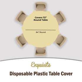 Exquisite disposable tablecloth packaging in a 12-pack.