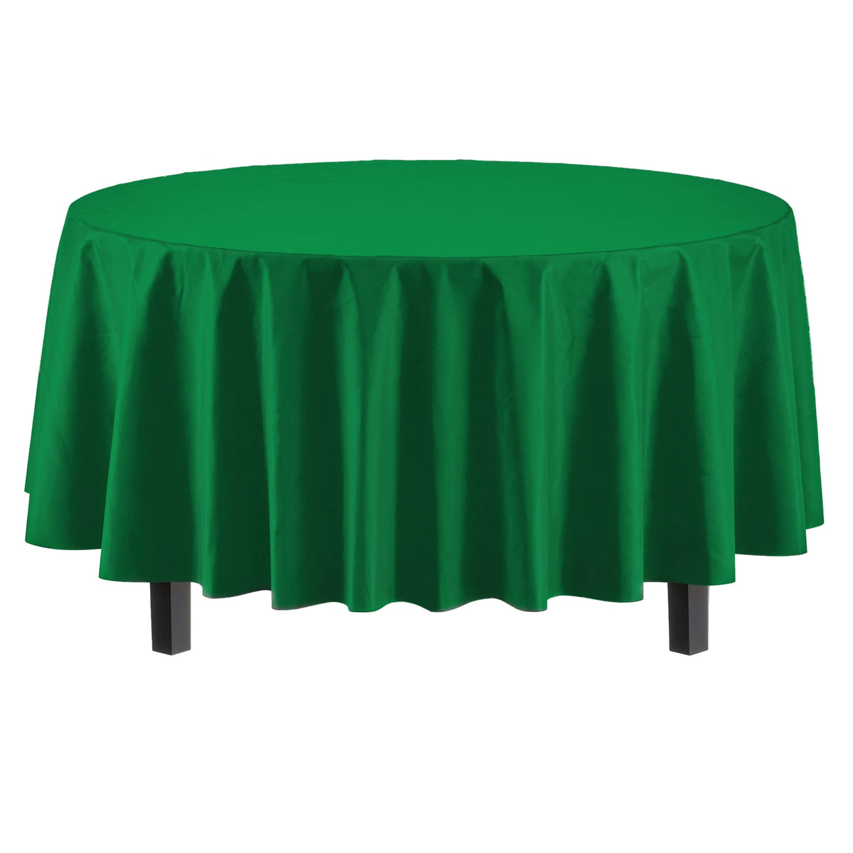 Emerald green Exquisite round tablecloth adds color to the setup