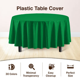 12-pack Exquisite emerald green round tablecloth ready for party tables