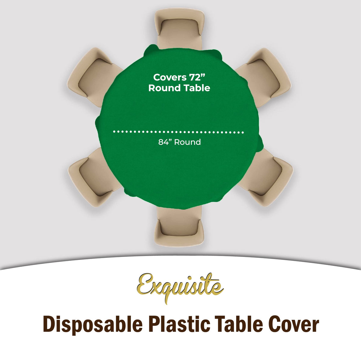 84-inch round Exquisite tablecloth decorating a banquet setup