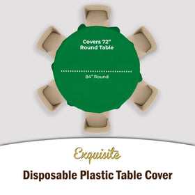 84-inch round Exquisite tablecloth decorating a banquet setup