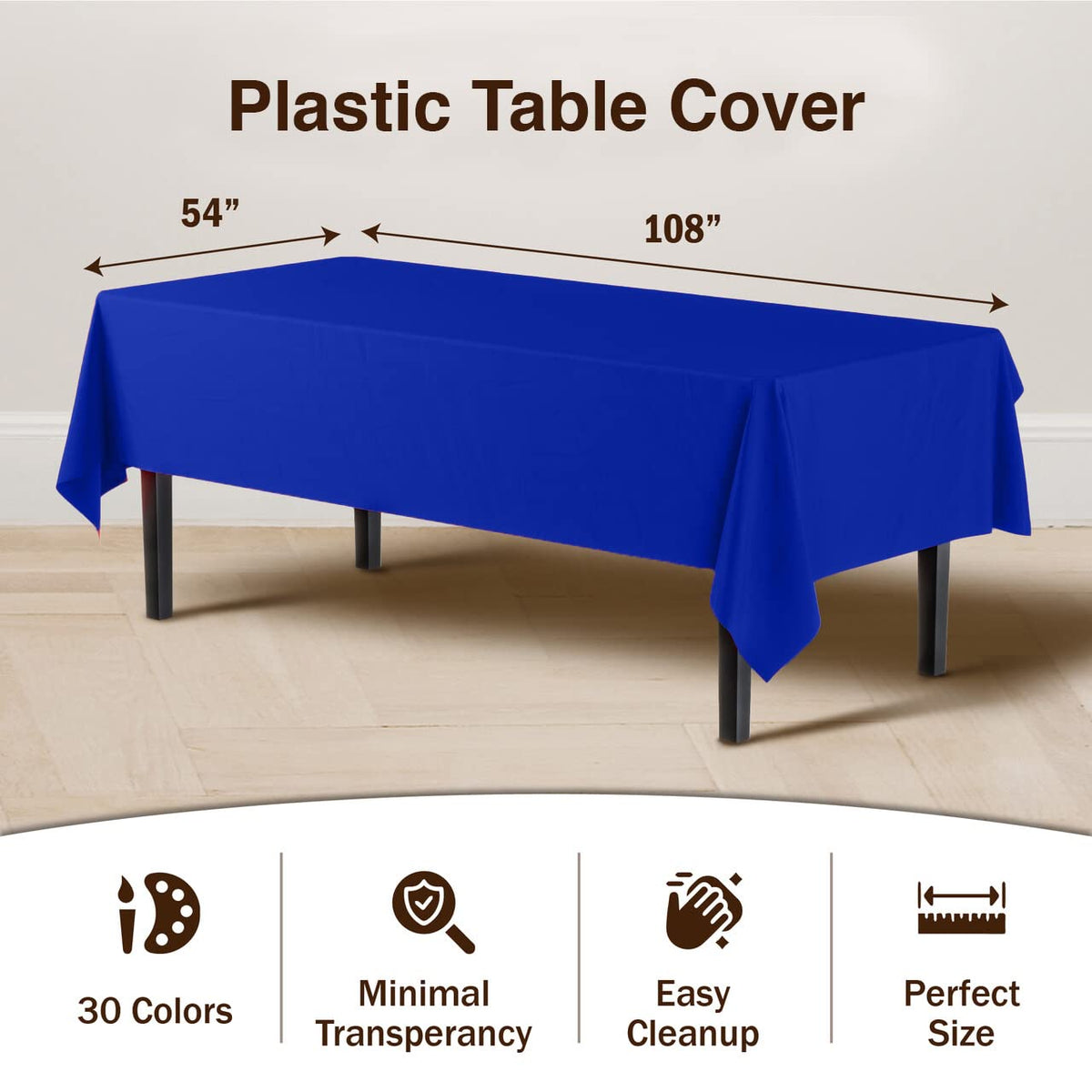 Exquisite heavy-duty disposable tablecloth closeup shows rugged construction and spill resistance.