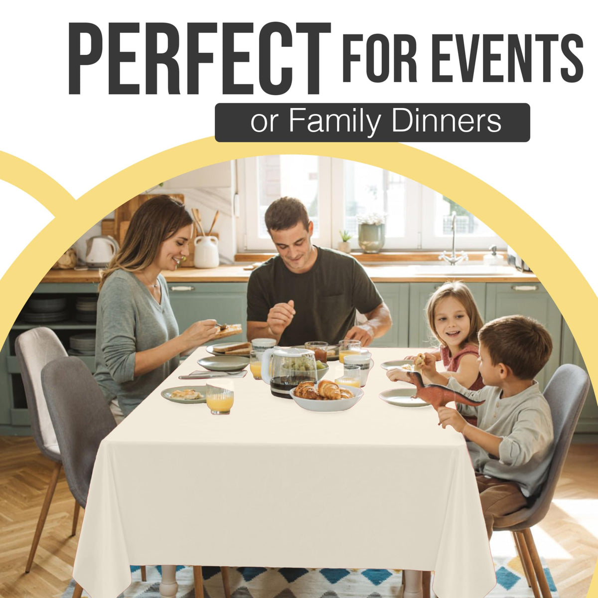 Exquisite ivory 12-pack keeps extra cover ready for multi-table setups