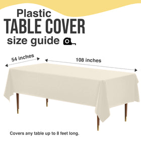 Exquisite ivory rectangle tablecloth simplifies cleanup after events