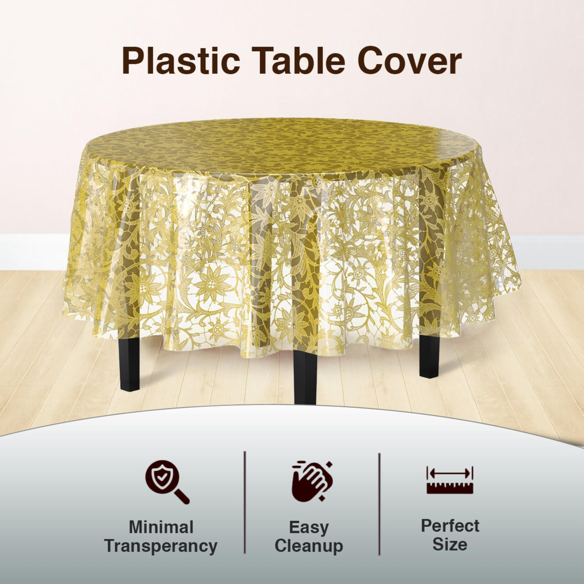 Exquisite lace round tablecloth 84 inches with floral pattern close-up.